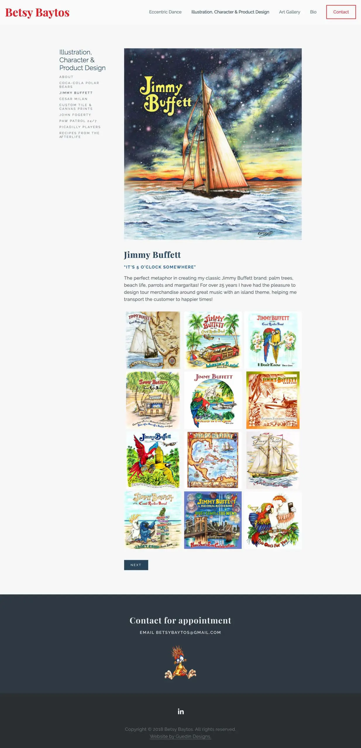Betsy Baytos Jimmy Buffet illustration page