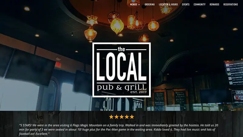 The Local Pub & Grill homepage