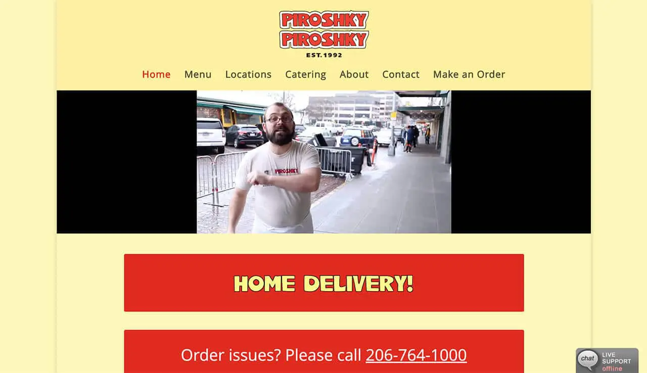 image of Piroshky Piroshky home page web design during coronavirus