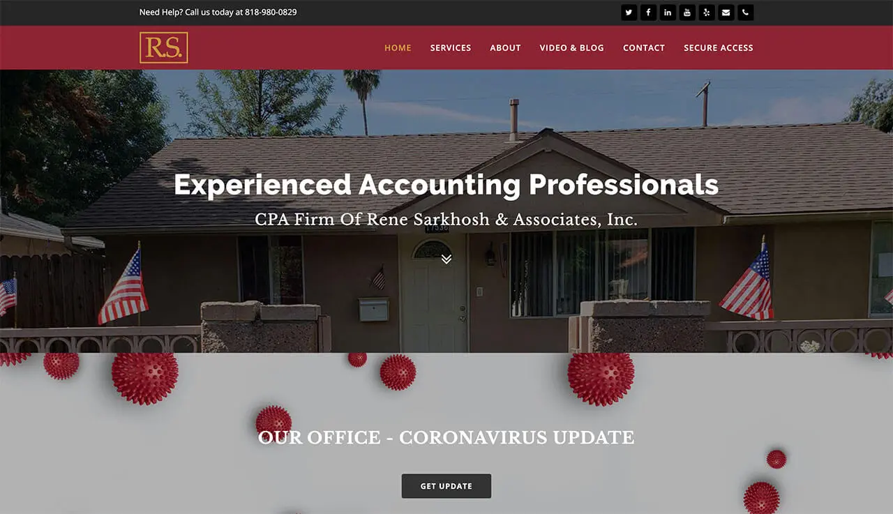 image of Sarkhosh CPA firm web design during coronavirus
