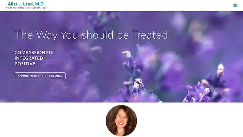 Dr. Alisa Land home page design