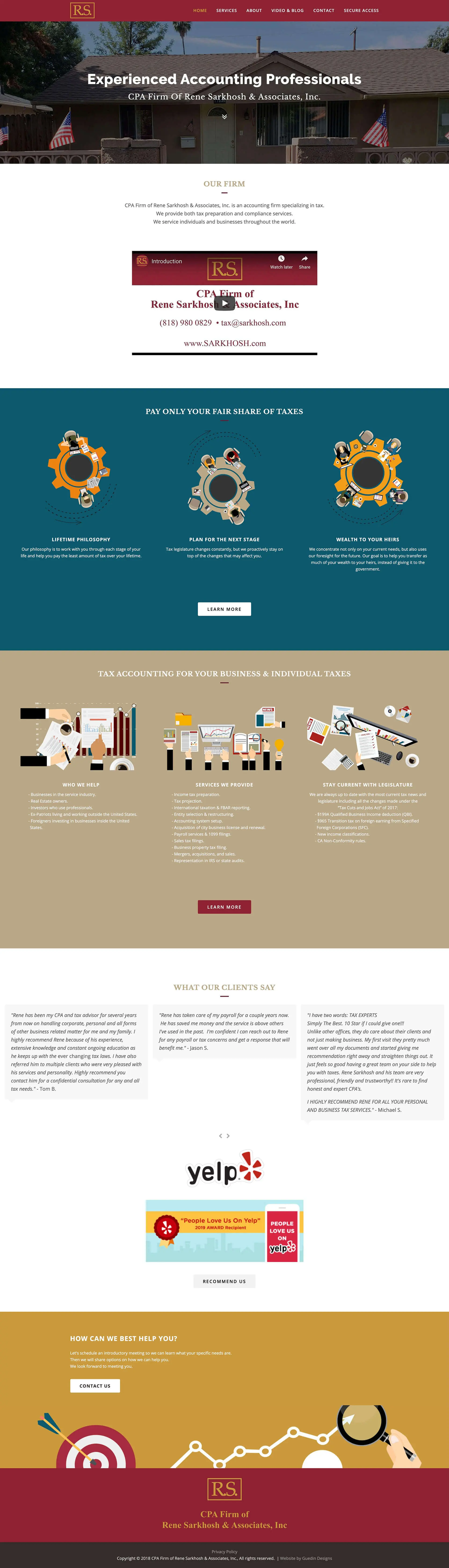 Snapshot of CPA home page. Web design by Guedin Designs
